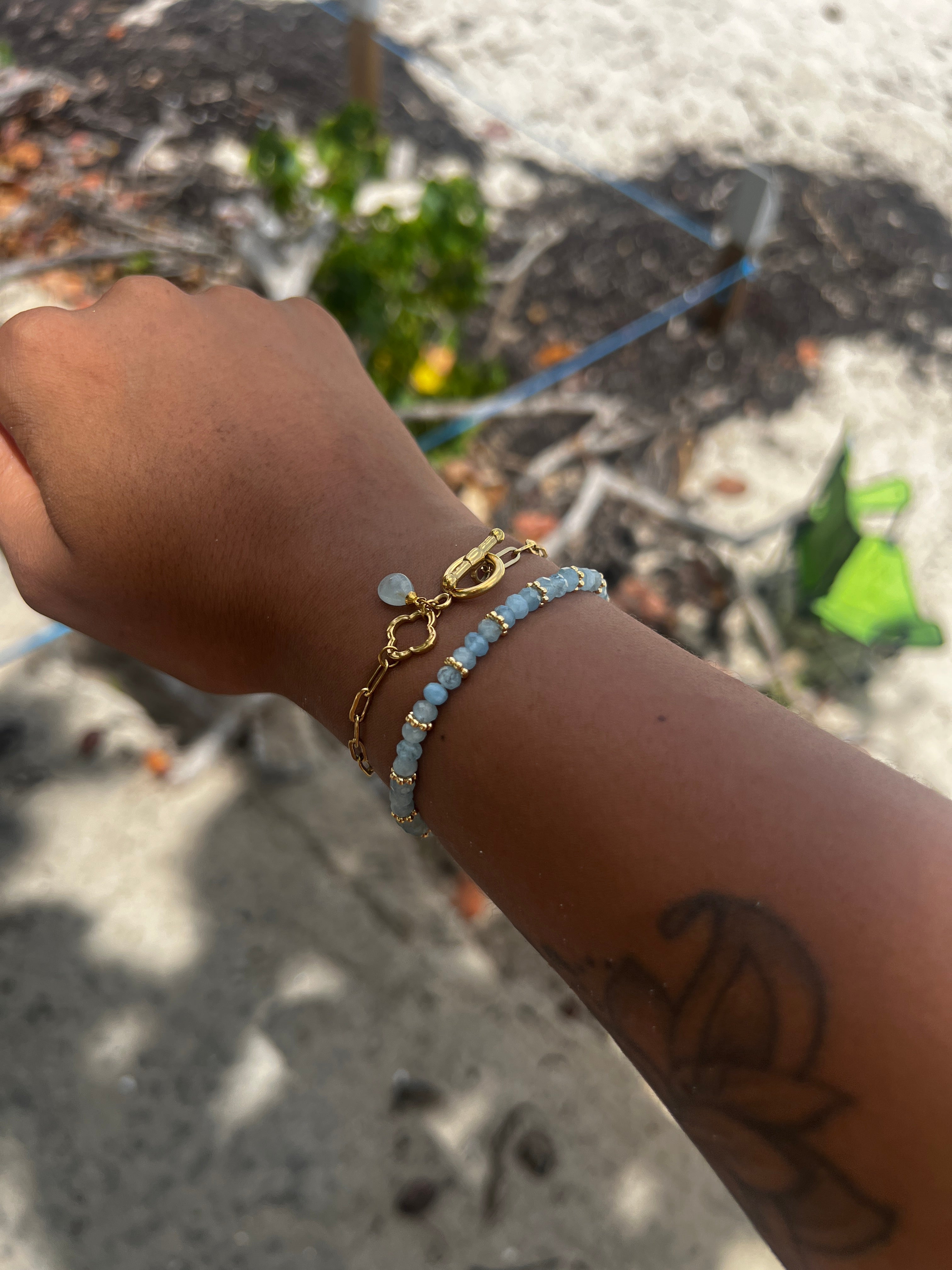 Calcédoine , set de 2 bracelets