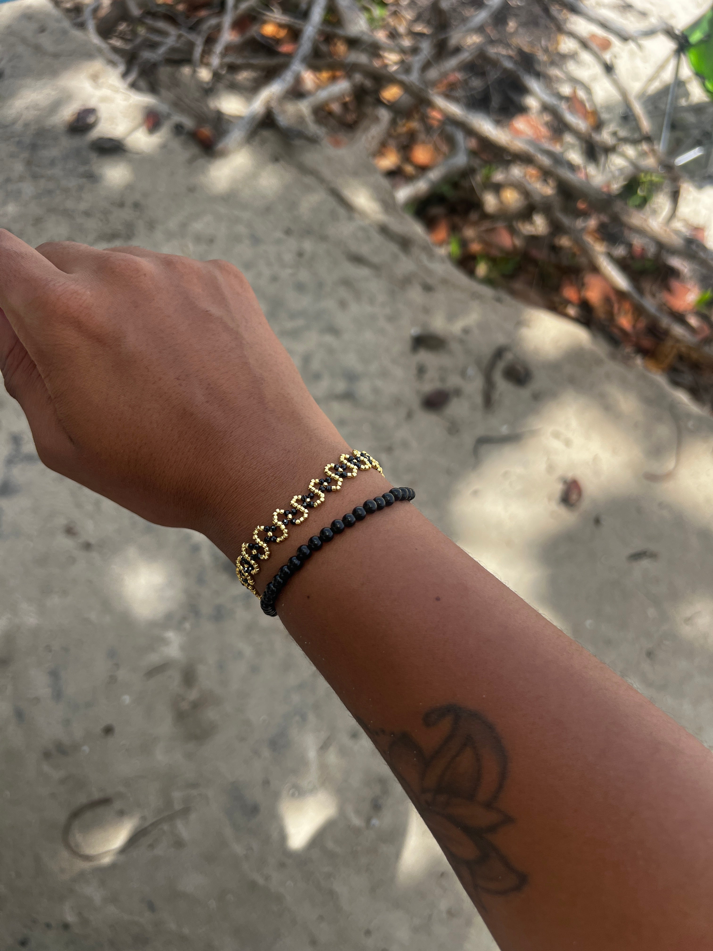 Obsidienne, set de 2 bracelet
