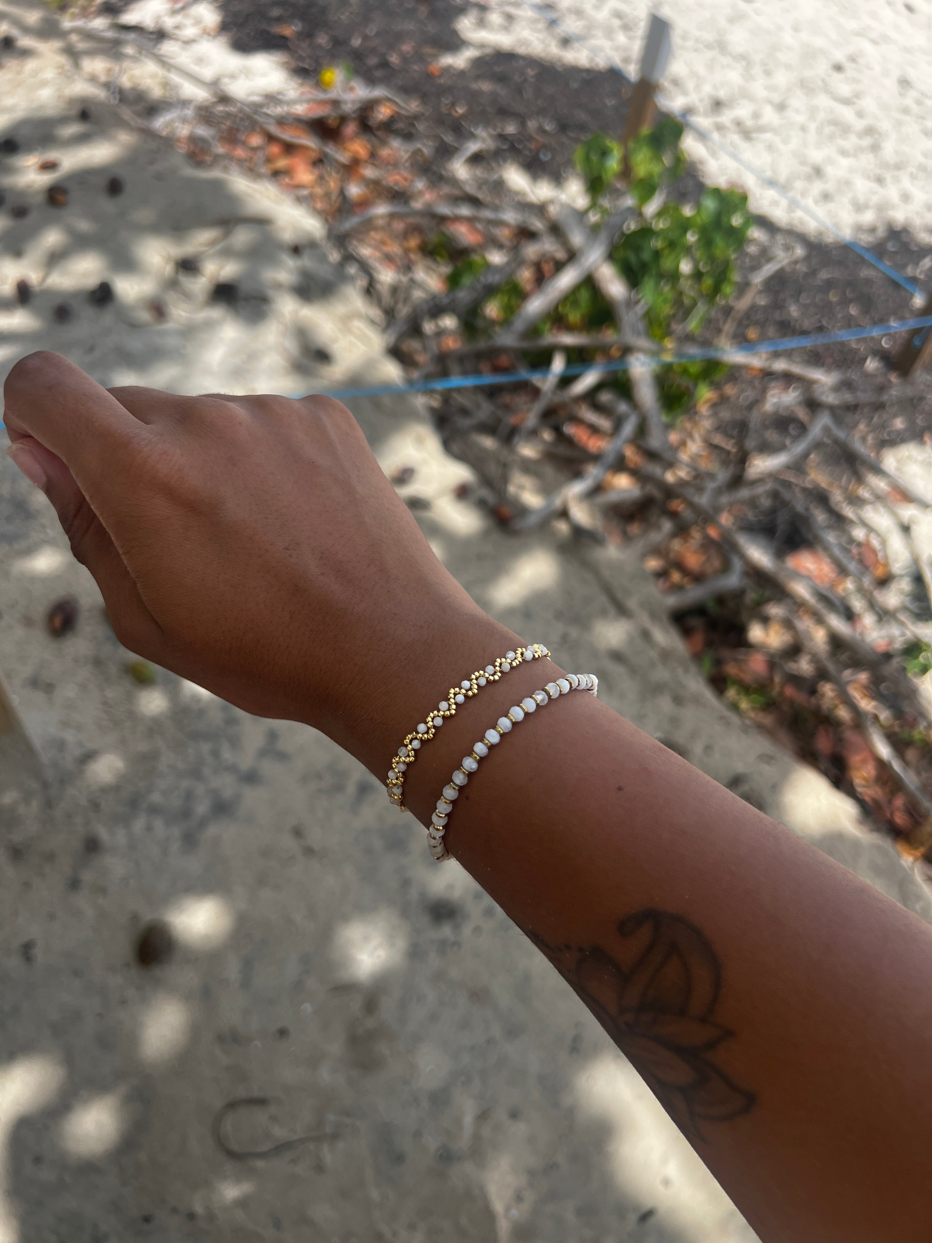 Pierre de lune, set de bracelet