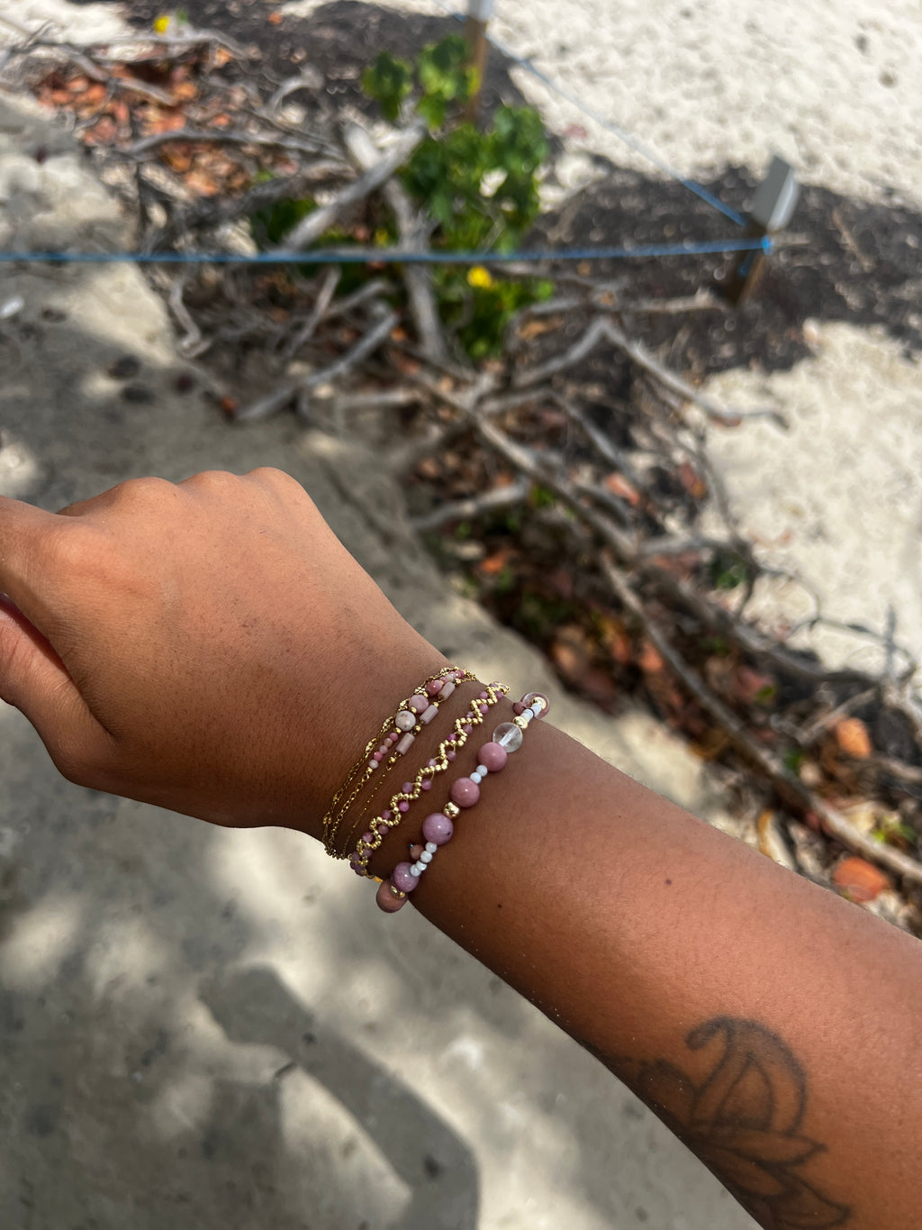 Rhodonite Set de 3 bracelets