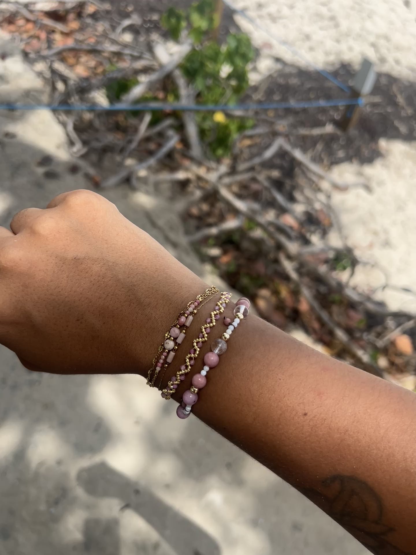 Rhodonite Set de 3 bracelets